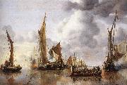 CAPELLE, Jan van de The State Barge Saluted by the Home Fleet df USA oil painting artist